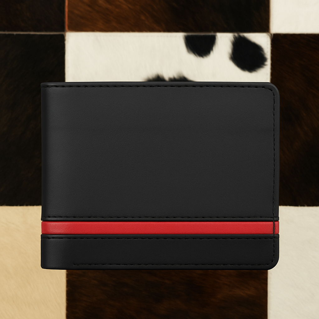 BLACK RED STRAP WALLET