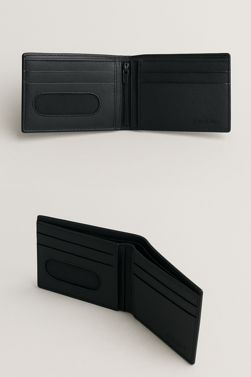 BLACK PREMIUM TEXTURE WALLET